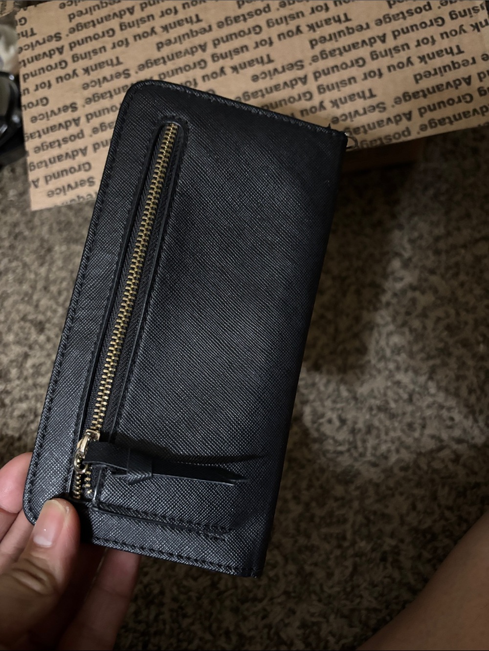 Source Unknown Black Zip Card Holder Key Case